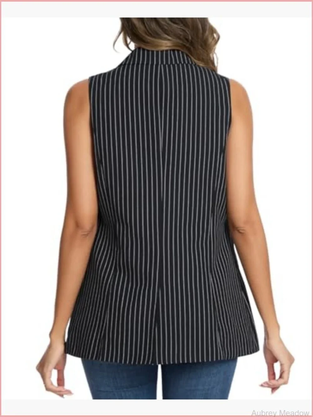 Sleeveless Blazer Vest Jacket Fully Lined Notched Lapel Button Front Long